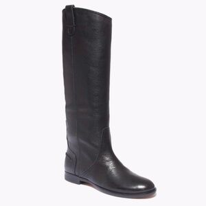 Madewell - Archive black pebbled leather tall riding boots